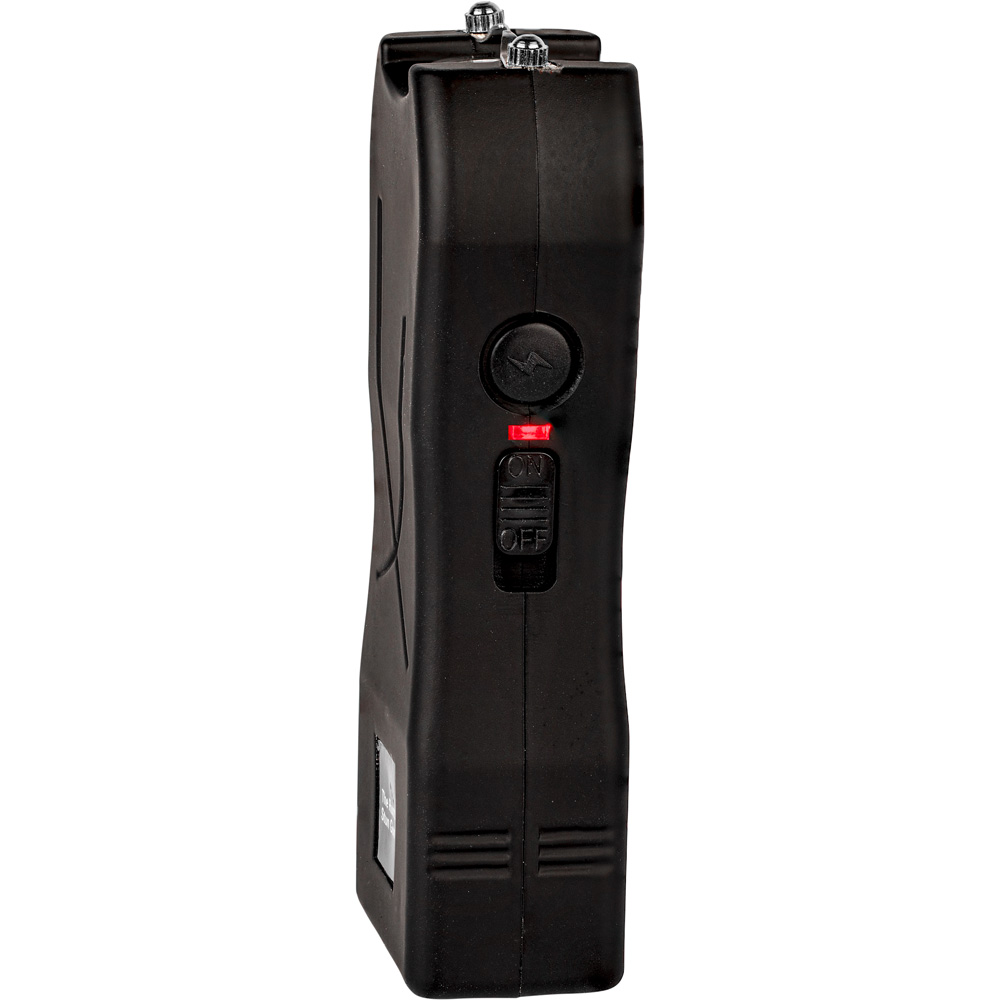 Rechargeable Runt 80,000,000 volt stun gun with flashlight and wrist strap disable pin Black view 4